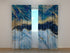 Photo Curtain Blue Marble with Golden Glitter