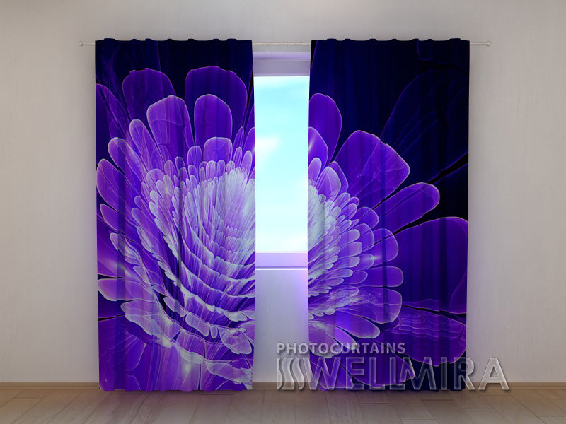 Photo Curtain Blue Flower - Wellmira