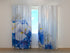 Photo Curtain Blue and White Bouquet