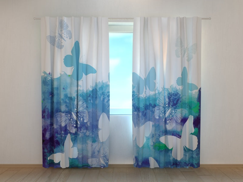 Photo Curtain Blue Butterfly