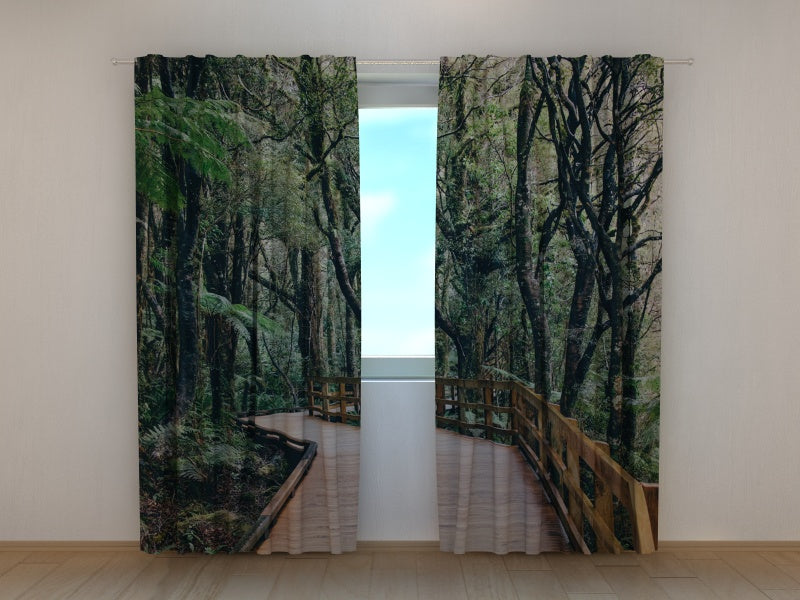 Photo Curtain Boardwalk in Forest