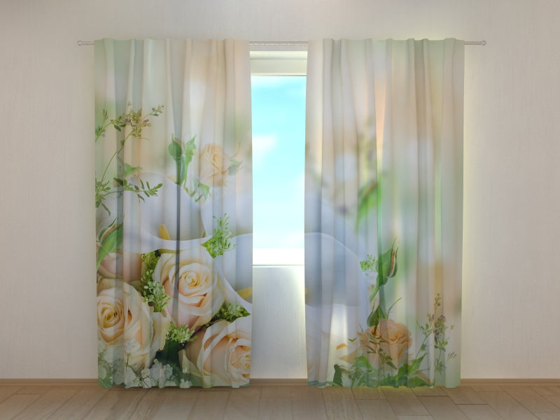 Photo Curtain Bouquet of Spring Flowers