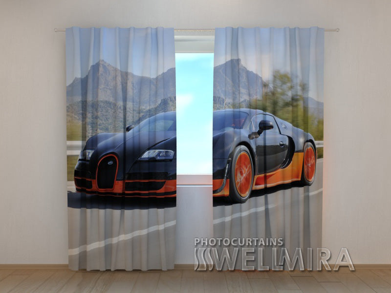 3D Curtain Bugatti Veyron - Wellmira