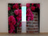 Photo Curtain Bush of Pink Roses on a Brick Wall