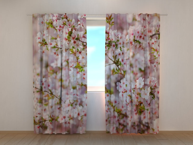 Photo Curtain Cherry Tree Blossoms in Spring