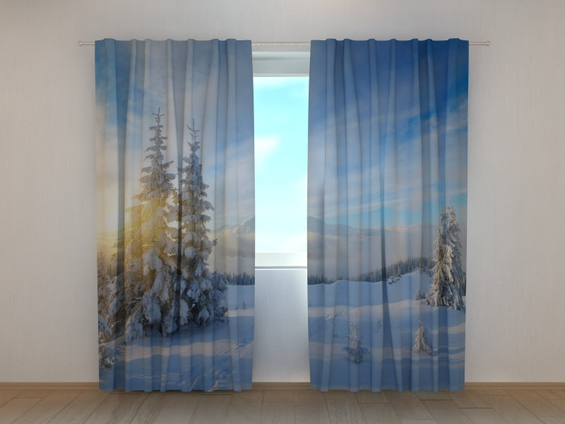 Rideau photo Paysage de forêt de Noël