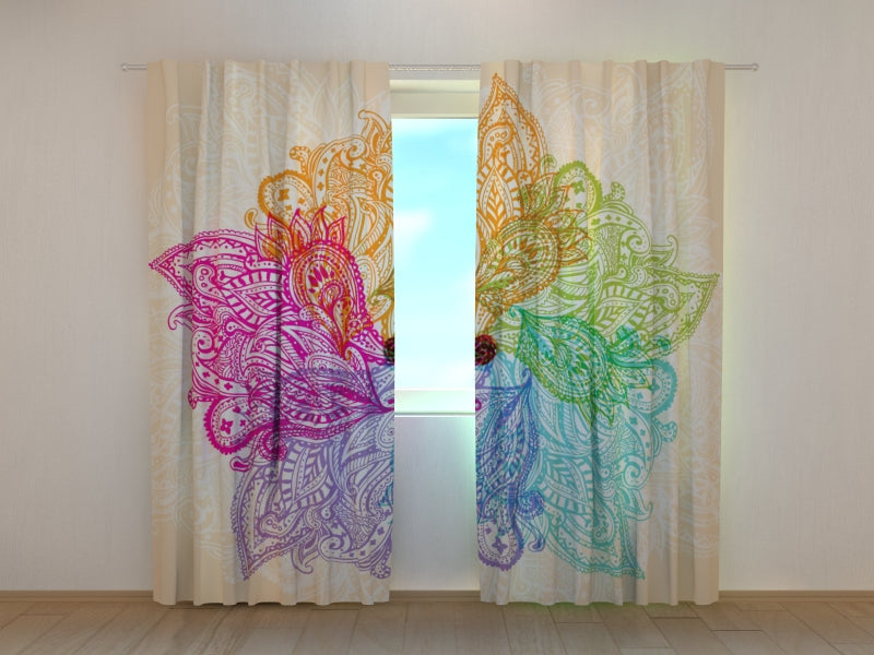 Photo Curtain Colorful Mandala