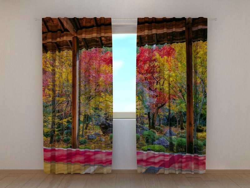Photo Curtain Colorful Japanese Maples
