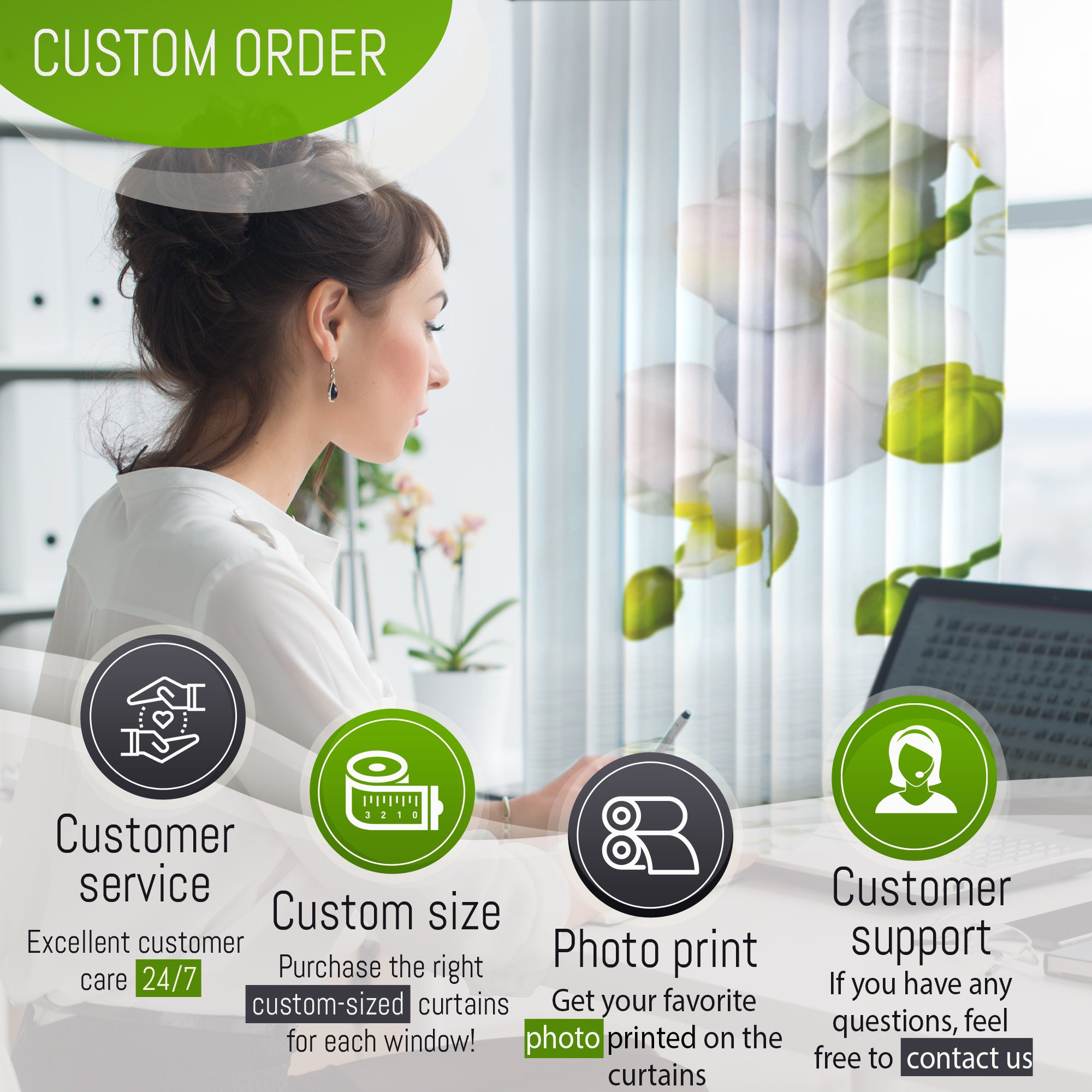 Photo Curtain Elegant Christmas Decorations