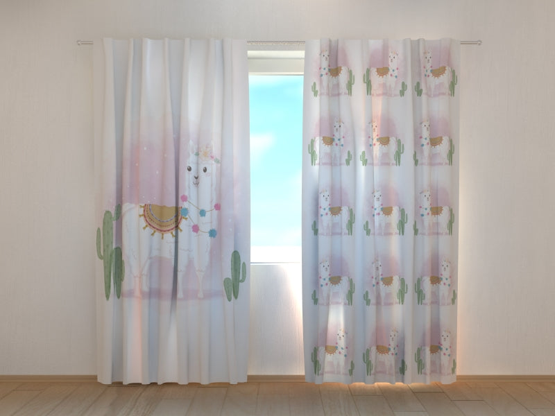 Photo Curtain Cute Alpaca