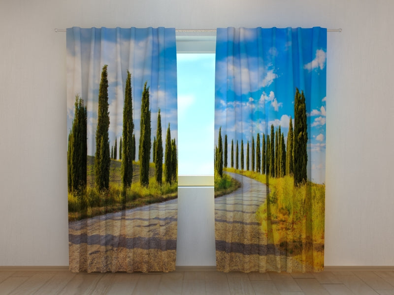 Photo Curtain Cypress Trees in Tuscany