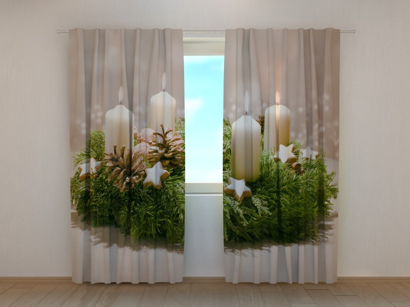 Photo Curtain Decorated Advent Wreath