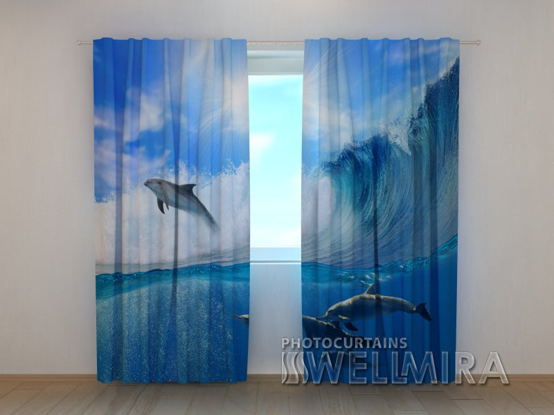 3D Curtain Dolphins - Wellmira