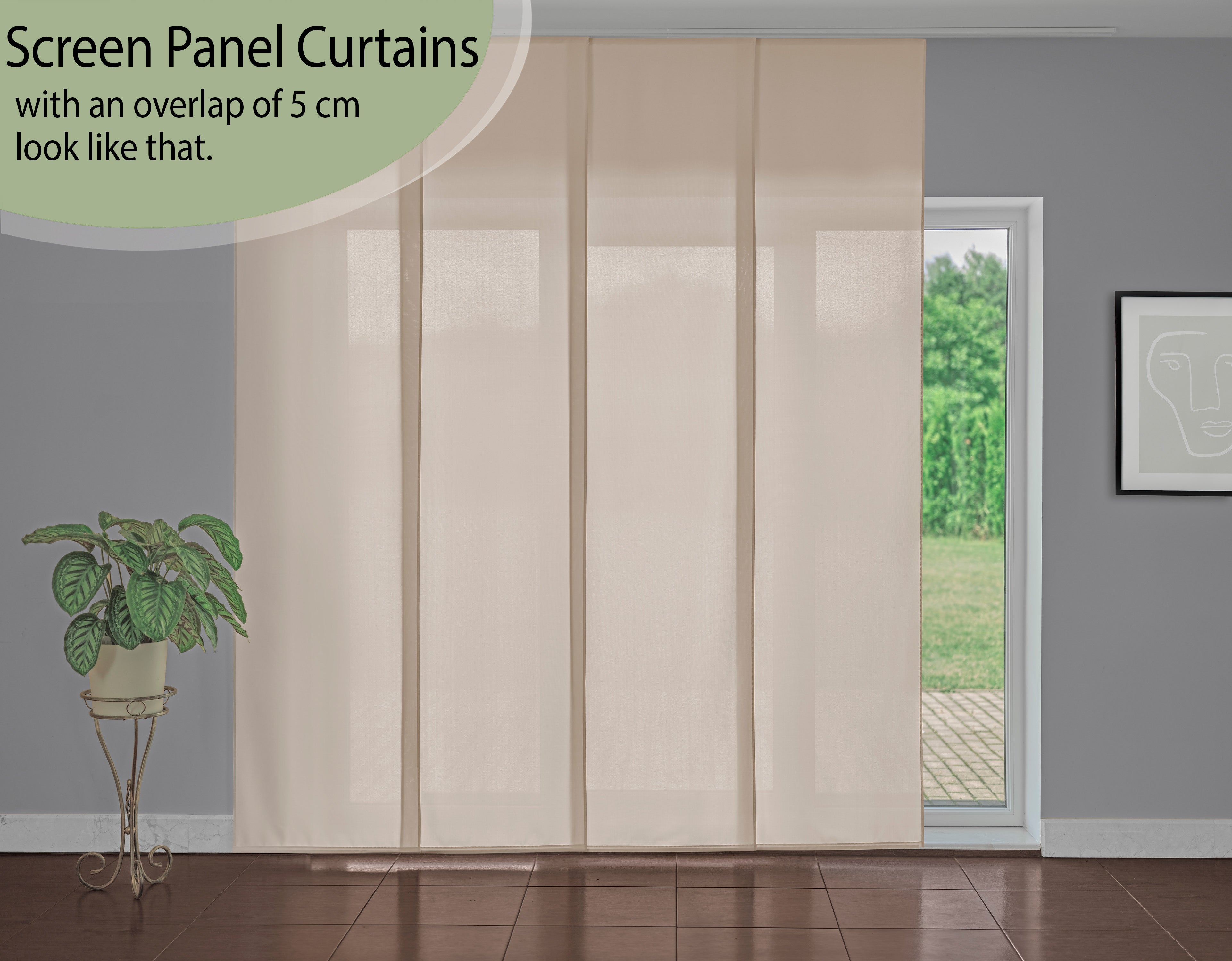 Light Beige Color Screen Panel Curtain