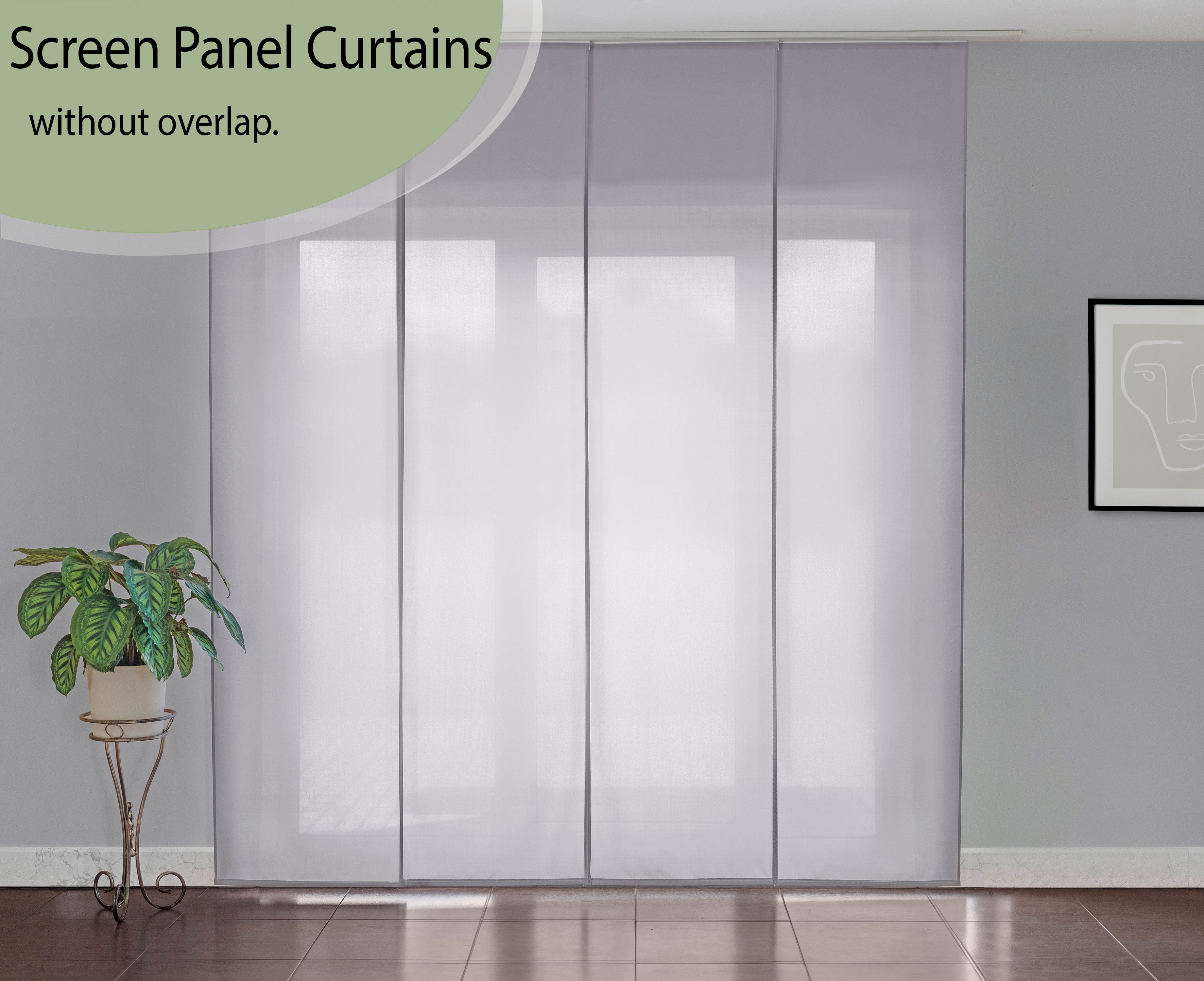 Light Gray Color Screen Panel Curtain