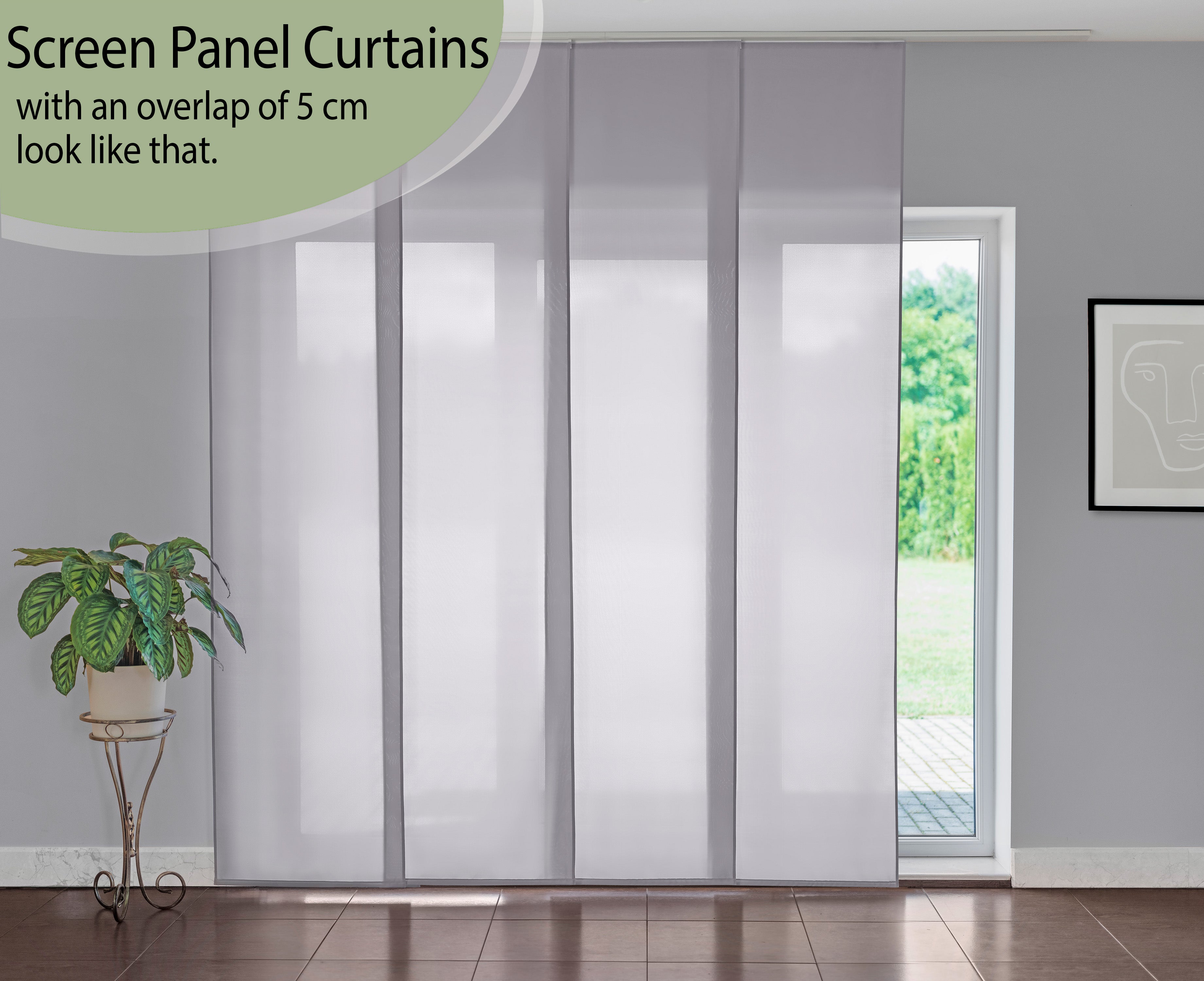 Light Gray Color Screen Panel Curtain