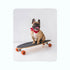 Fleece Blanket French Bulldog on Skateboard
