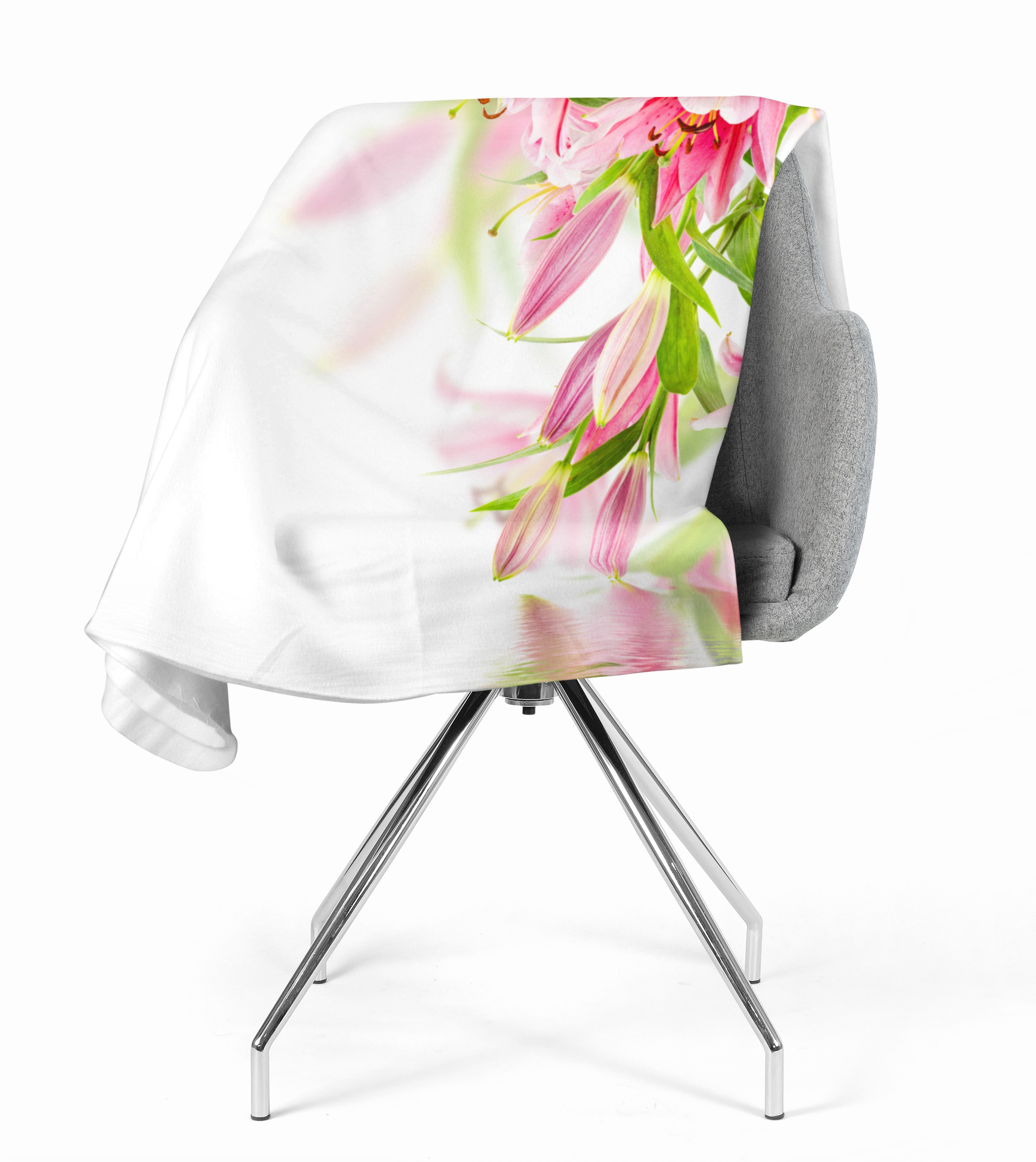 Fleece Blanket Pink Lilies