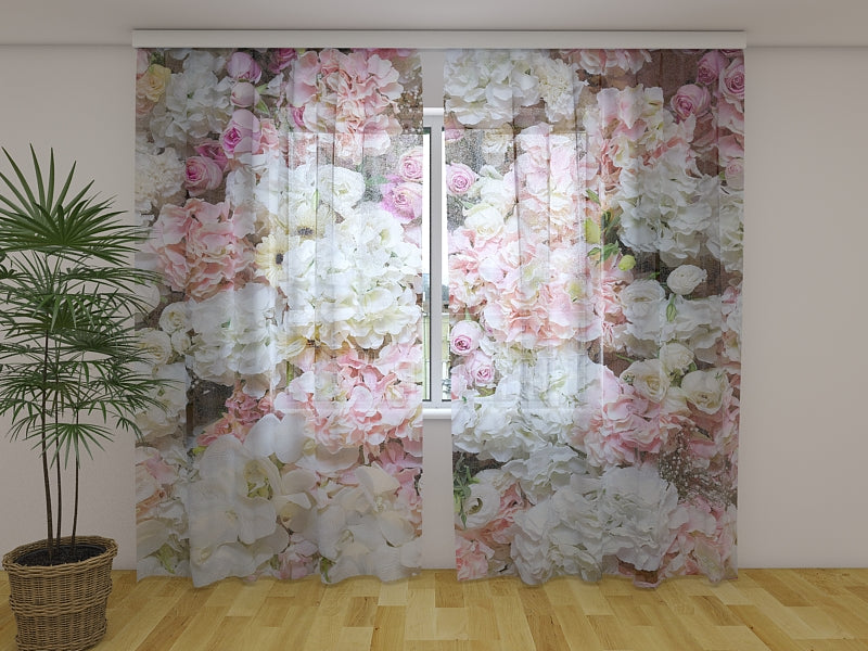 Photo Curtain Flowers Background