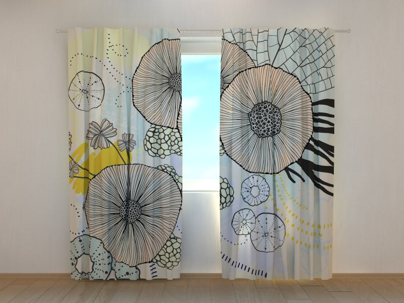 Photo Curtain Fabulous Abstract Flower