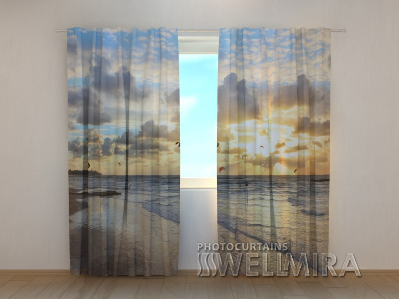 Photo Curtain Faraway Ocean - Wellmira