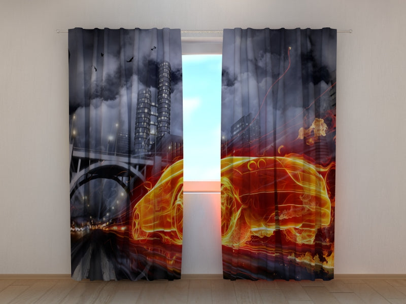 Photo Curtain Fiery Supercar 2
