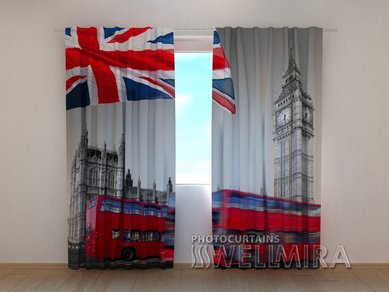 3D Curtain Flag over Big Ben - Wellmira