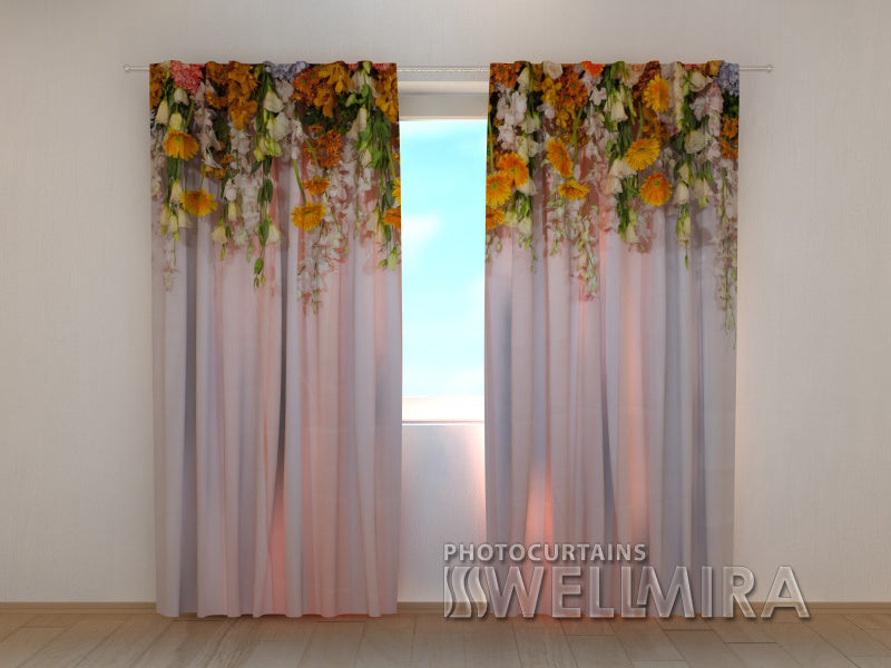 Photo Curtain Flower Lambrequins. Orange - Wellmira