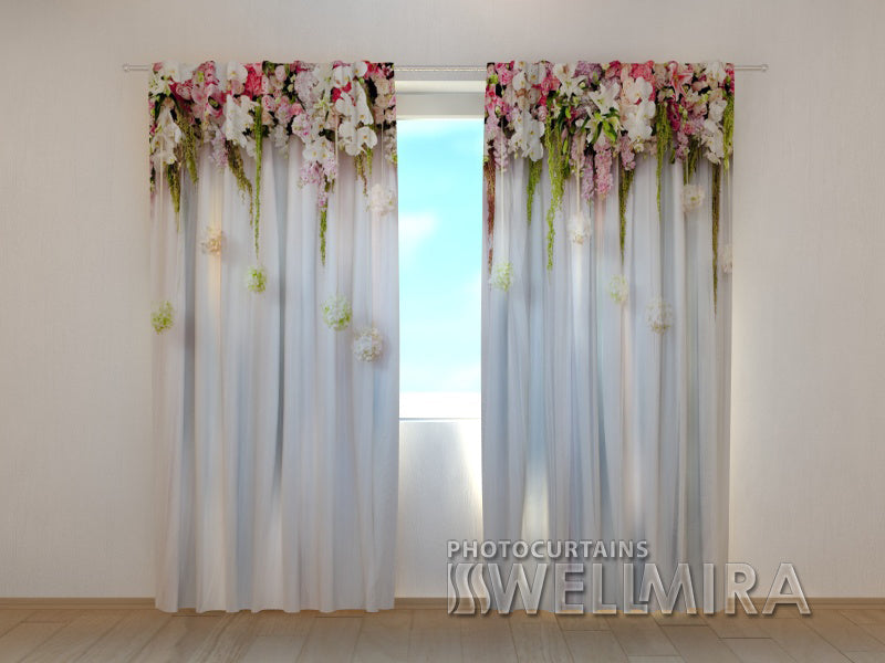 Photo Curtain Flower Lambrequins Rosettes - Wellmira