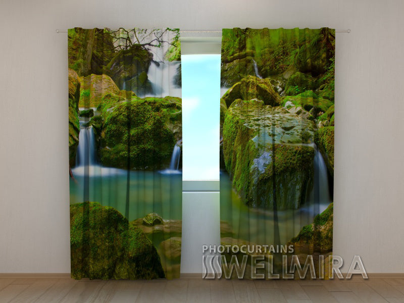 3D Curtain Forest Waterfalls - Wellmira