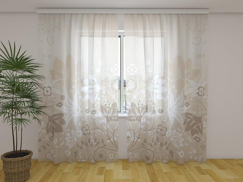 Photo Curtain Abstract Designer Flowers