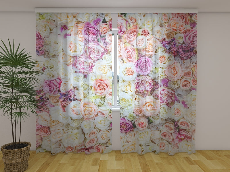 Foto Cortina Impresionante Muro de Flores