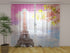 Photo Curtain Blossoming Spring Cherry and Eiffel Tower