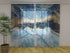 Photo Curtain Blue Marble with Golden Glitter