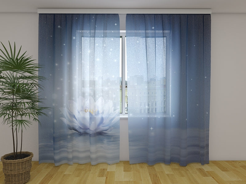 Photo Curtain Blue Water Lily