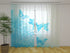 Photo Curtain Blue Watercolor Floral and Butterflies