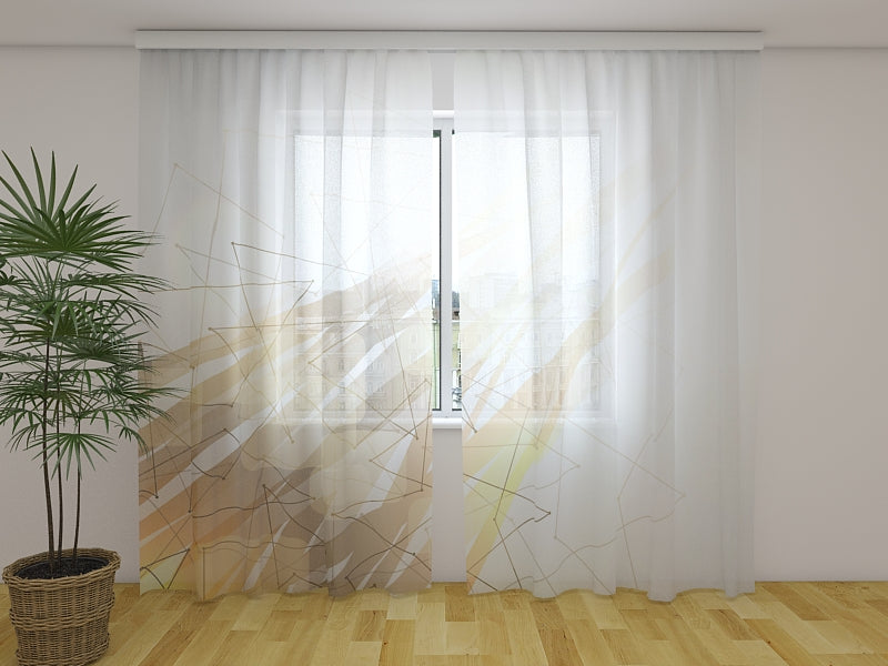 Rideau Photo Marron Géométrique Abstraction