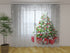 Photo Curtain Christmas Tree in Silver and Red