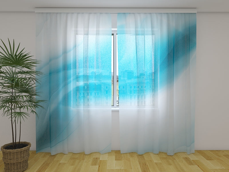 Photo Curtain Delicate Blue Abstraction