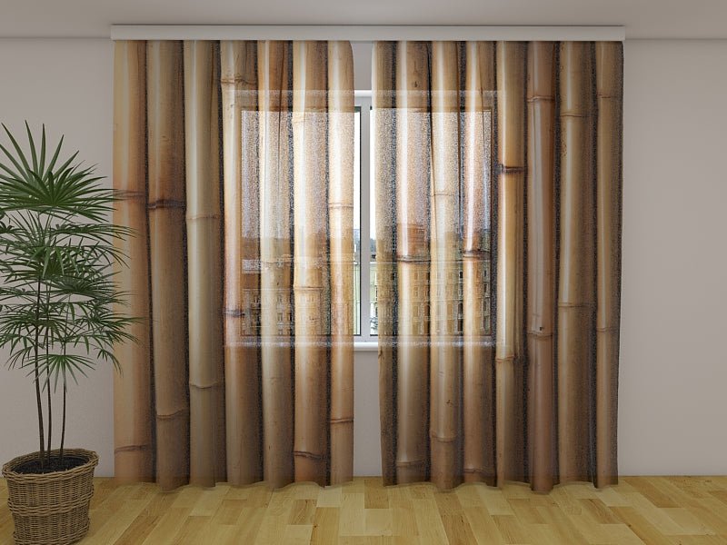Photo Curtain Dry Brown Bamboo