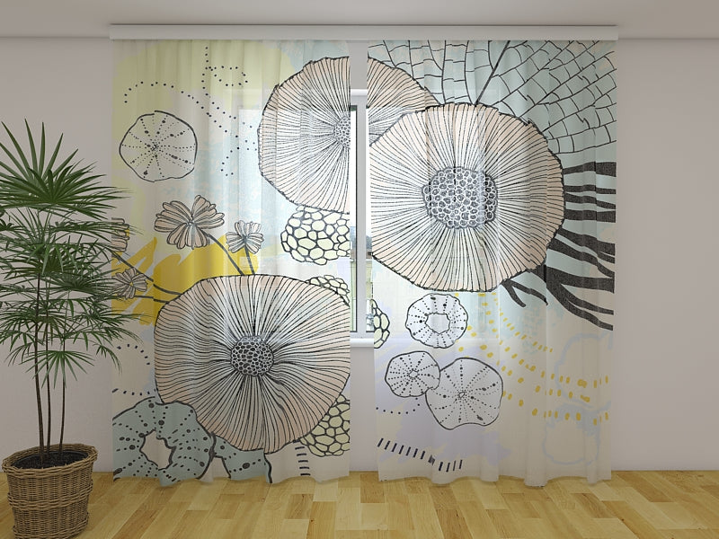 Rideau photo Fleur abstraite fabuleuse