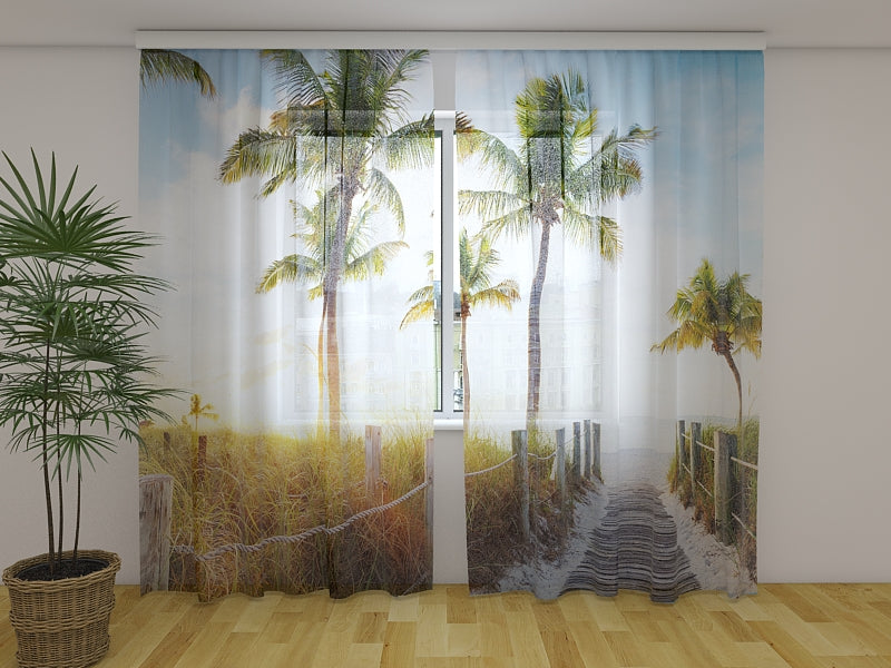 Photo Curtain Footbridge to the Beach