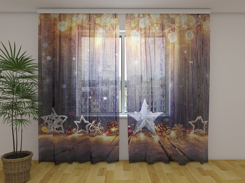 Photo Curtain Glowing Christmas Decorations