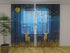 Photo Curtain Golden Deer in the Dark Blue Night