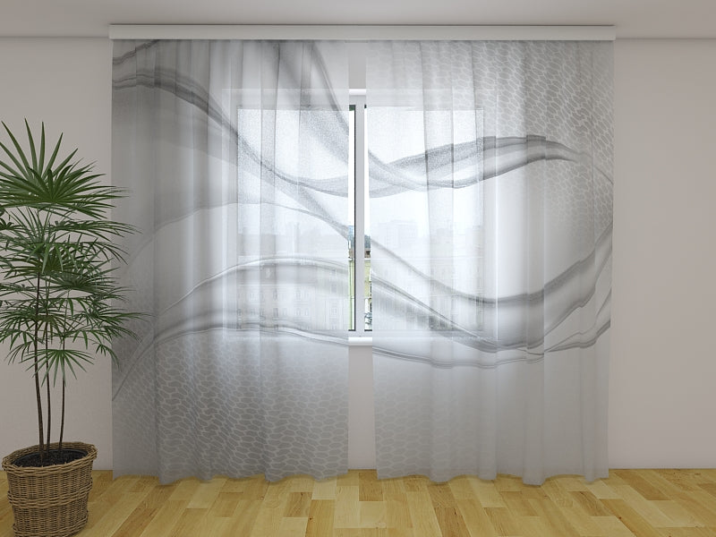 Photo Curtain Light Gray Abstraction