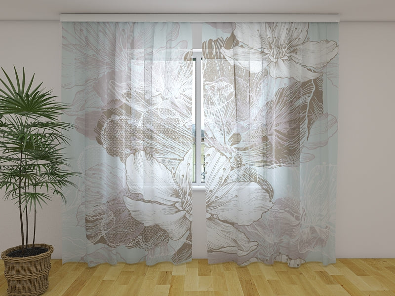 Rideau photo floral moderne