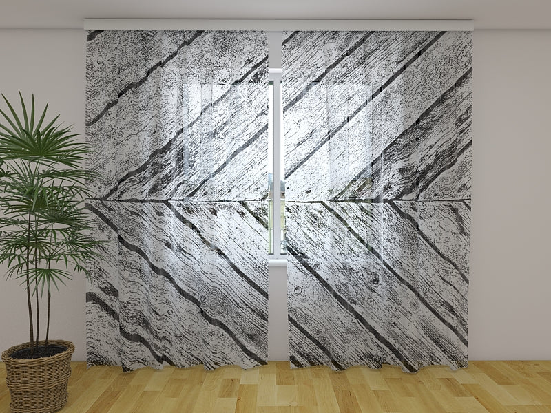 Photo Curtain Old Gray Wood