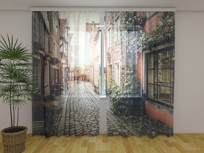 Photo Curtain Old Town at Sunset