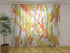 Photo Curtain Orange Abstract Brush Painting