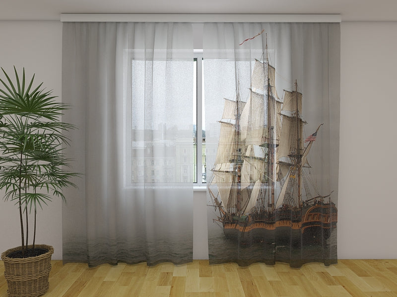 Photo Curtain Pirate Ship at a Fog